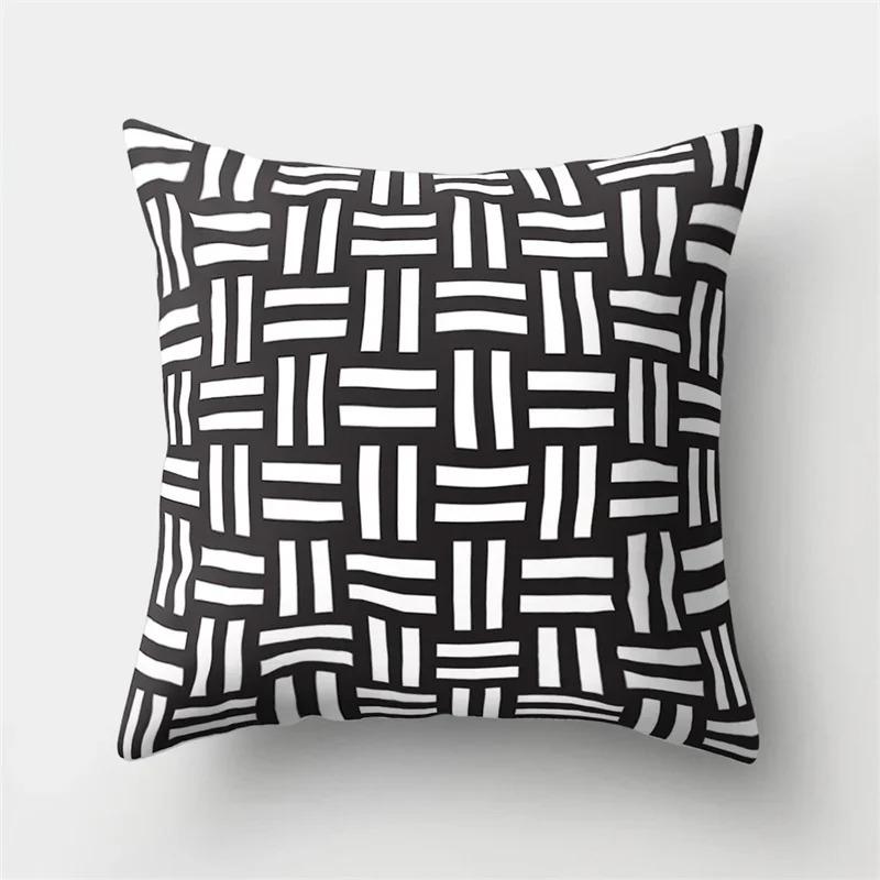 Simple Black and White Geometric Art Pillowcase Car Ornaments Office Living Room Home Pillowcase