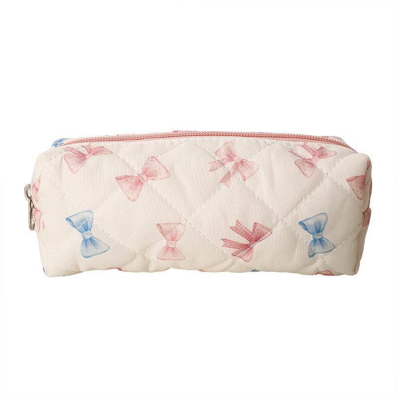 Large Capacity Cute Bow Flower Pencil Case - Stylish Student Stationery Bag