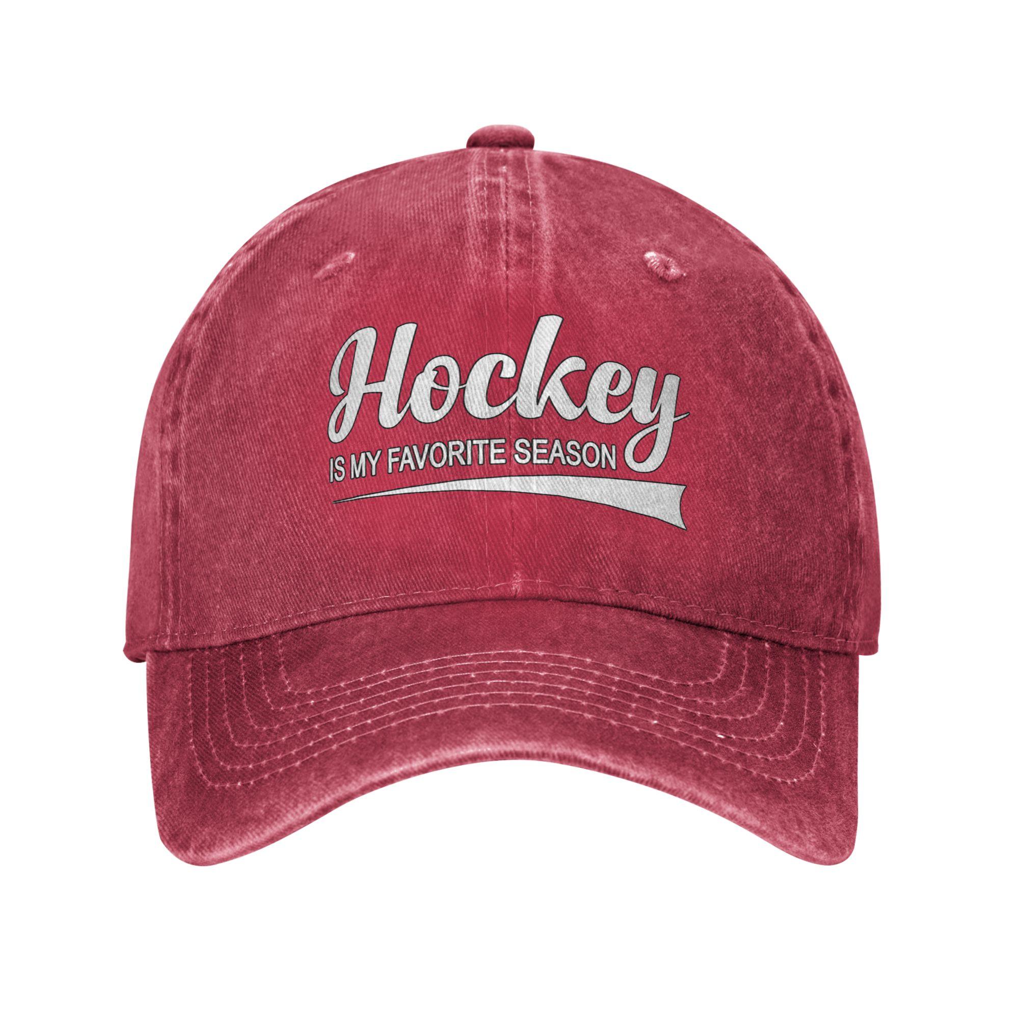 Unisex Baseball Hats Hockey is my favorite season  Ice hockey gifts  Hockey is life Washed Denim Baseball Caps Cap Casquette One Size
