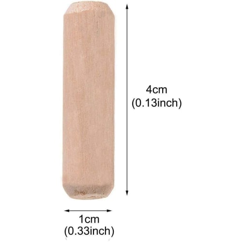 Wood Kiln 10x40mm Wooden Dowels with Marker Punch, Pack of 100, for Shelf Brackets, Furniture, DIY Joints, and Dowel Joints