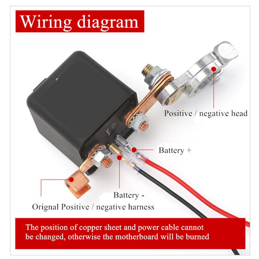 1× 12V Universal Integrated Wireless Remote Control Car Battery Switch Isolator