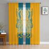 Sea Octopus Retro Cthulhu Sheer Curtains for Living Room Modern Voile Curtain Bedroom Tulle Curtains Window Drapes Decor