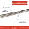 Adjustable Transparent Rubber-Coated Steel Wire Picture Hanging Device with Locking Line and Aluminum Sleeve Safety Rope