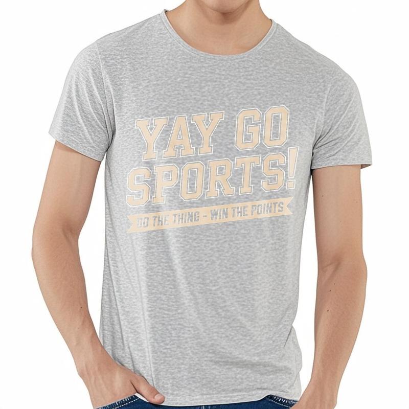 Women's Graphic Tee For man summer Comfort tshirt Yay Go Sports Do The Thing Win The Points Adult Short Sleeve Oneck For her tees Grap Unisex,gift,Top