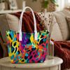 Colorful Abstract Print Tote Bag Trendy Daily Casual Shoulder Handbag For Ladies Outgoing Shopping Use