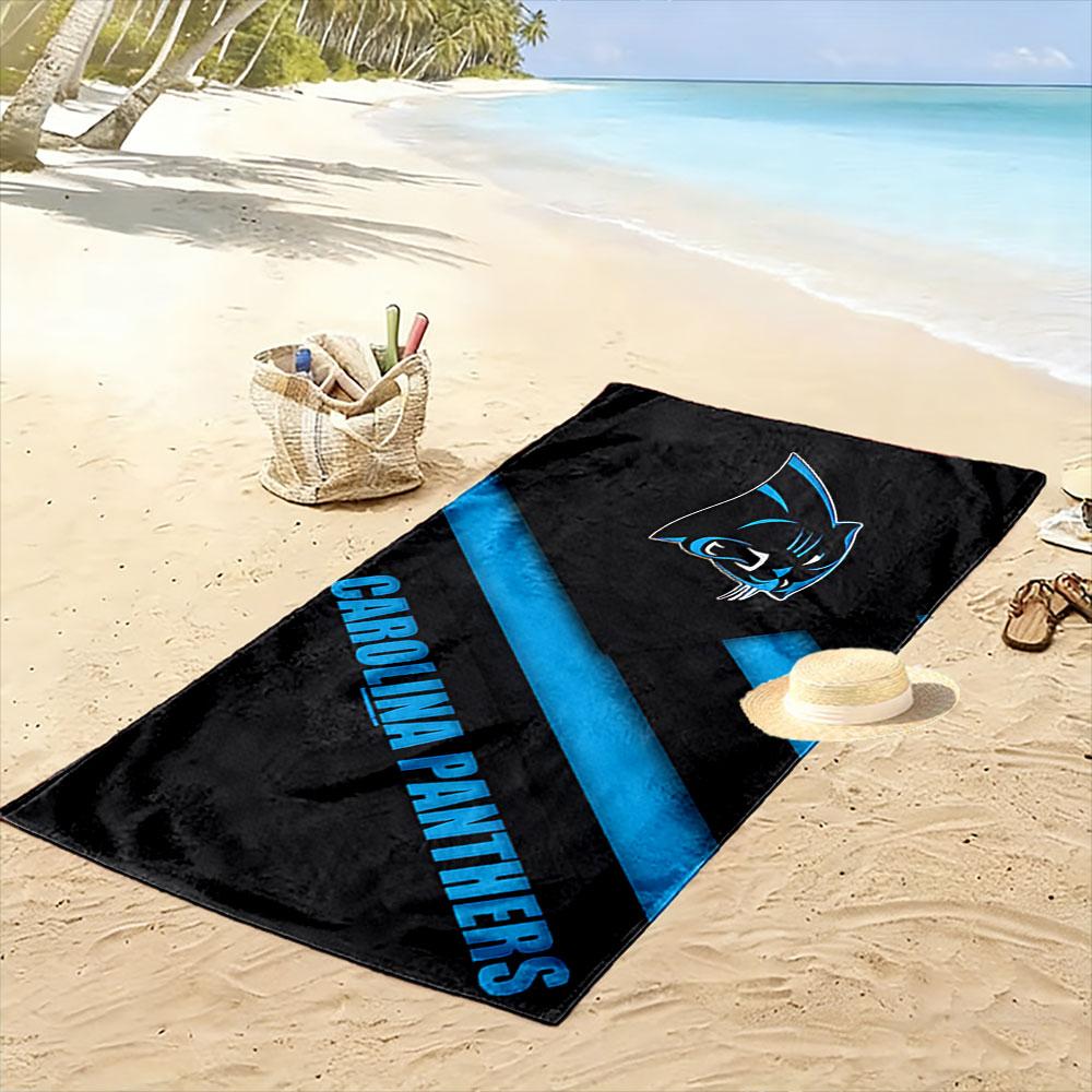 Giant Beach Blanket with Carolina Panthers NFL Team Logo, Quick Dry Microfiber, Soft Portable, for Beach Pool Travel