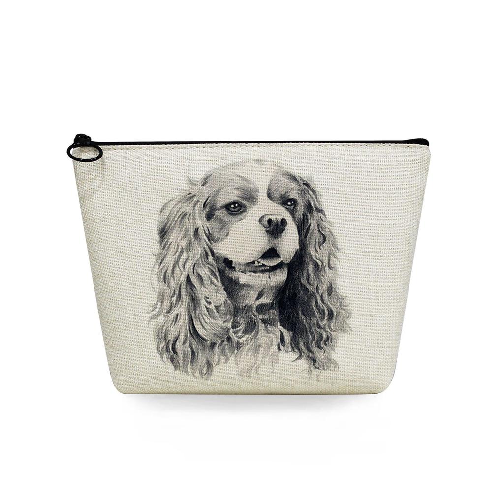 Women Dog Print Cosmetic Bag Toiletries Organize Travel Storage Case 6716