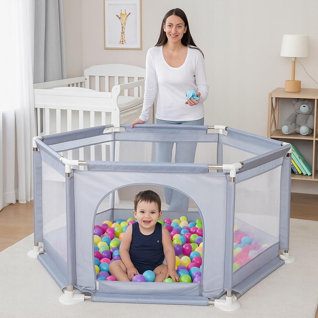 [PACZB][1] Large Children's Playpen Dry Ball Pool Toys Gray X43S