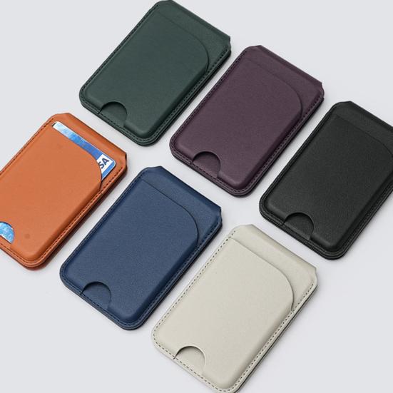 Card Sleeve for iPhone 16/15/14/13/12 for Mag-Safe Wallet Lightweight Magnetic Phone Wallet Faux Leather RFID Blocking Card Holder
