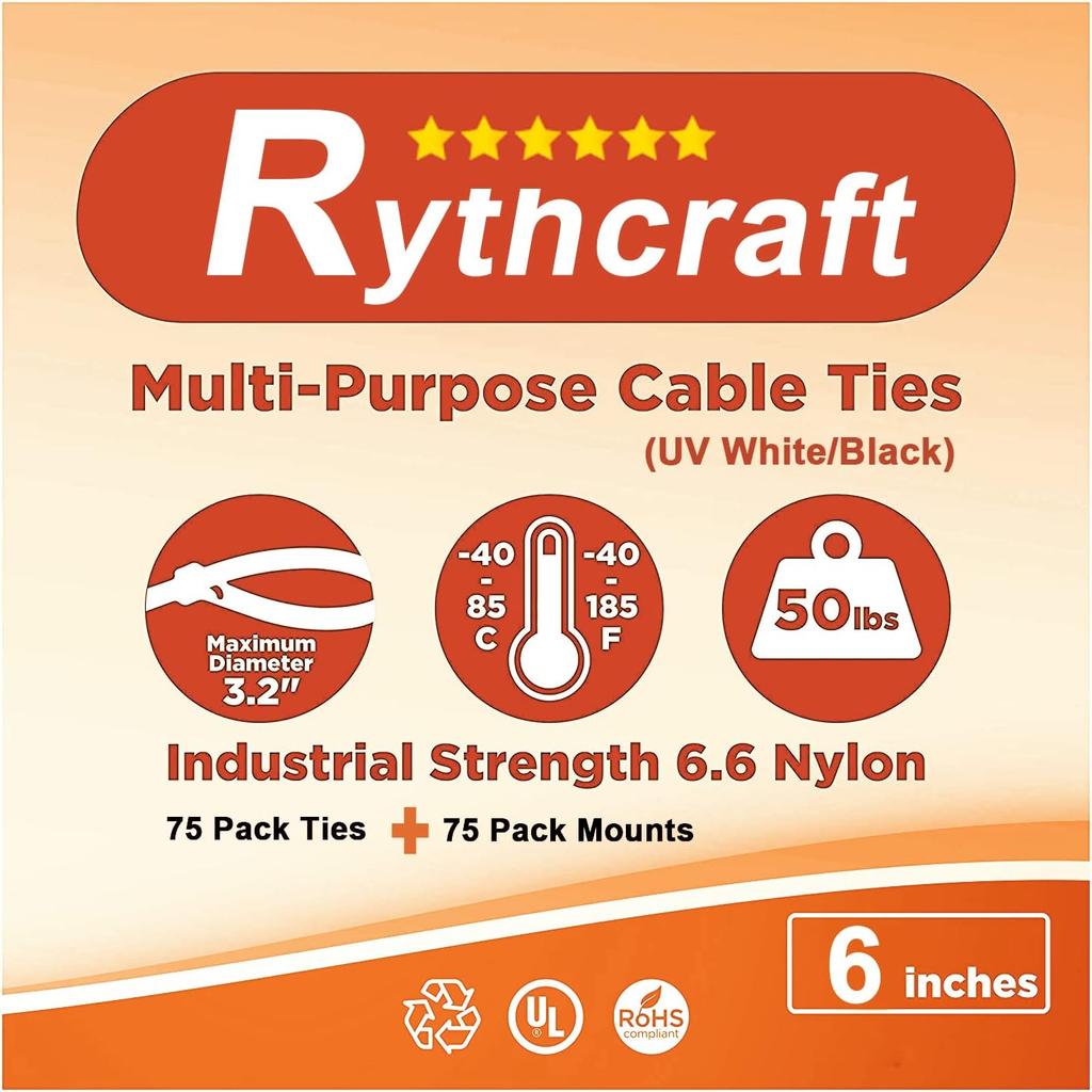 75 Pcs Cable Zip Tie Base Saddle Type Mounts with 6 Inch & 0.19 Inch Cable Ties and Stainless Steel Screw, Anchor Wire Cable Clips Organizer Holders