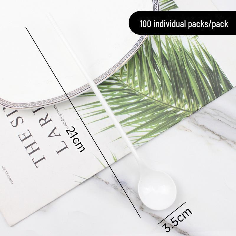 Colorful Dual-Purpose Disposable Plastic Spoons and Forks (100 Individually Packaged Pieces)