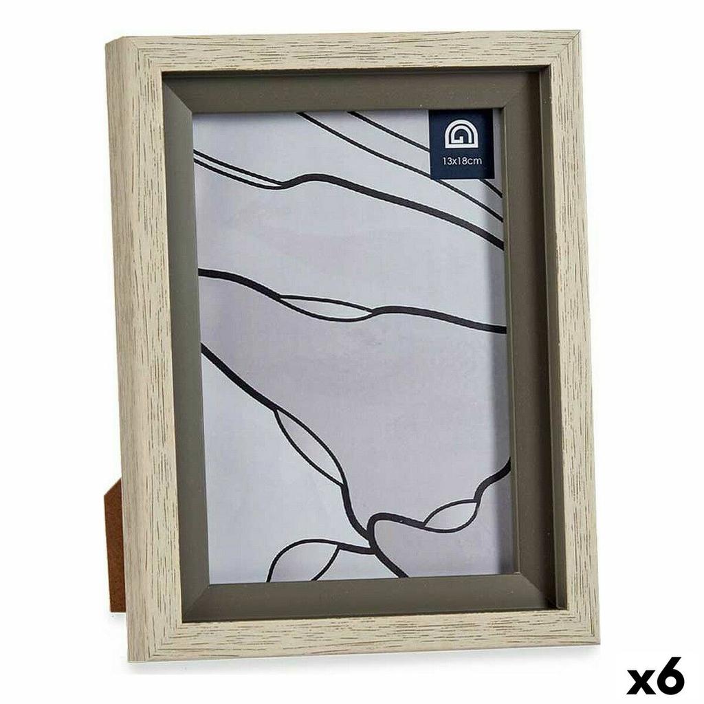 Photo Frame 17 X 2 X 21.8 Cm Crystal Gray Beige Plastic (6 Units)