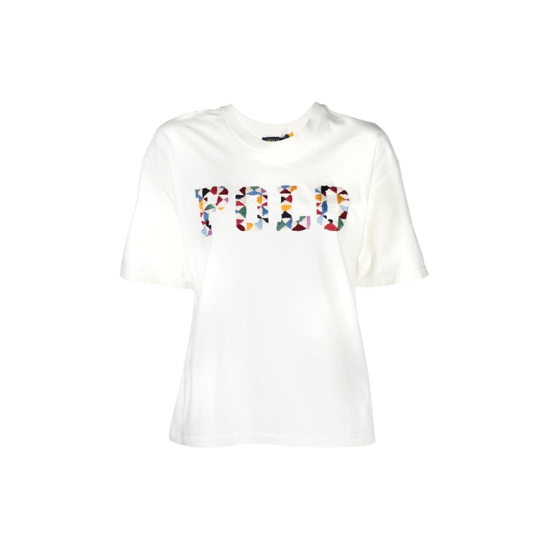 

Polo Ralph Lauren Ss22 Футболка женская с принтом логотипа-буквы, с круглым вырезом и короткими рукавами, белая 211863301-001 XS