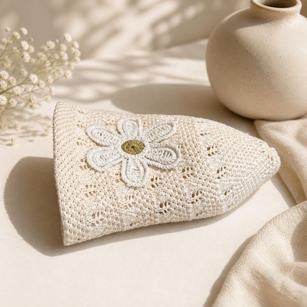 3D Flower Embroidered Fisherman Hat Foldable Straw Hat Fashion Bucket Hat  Outdoor
