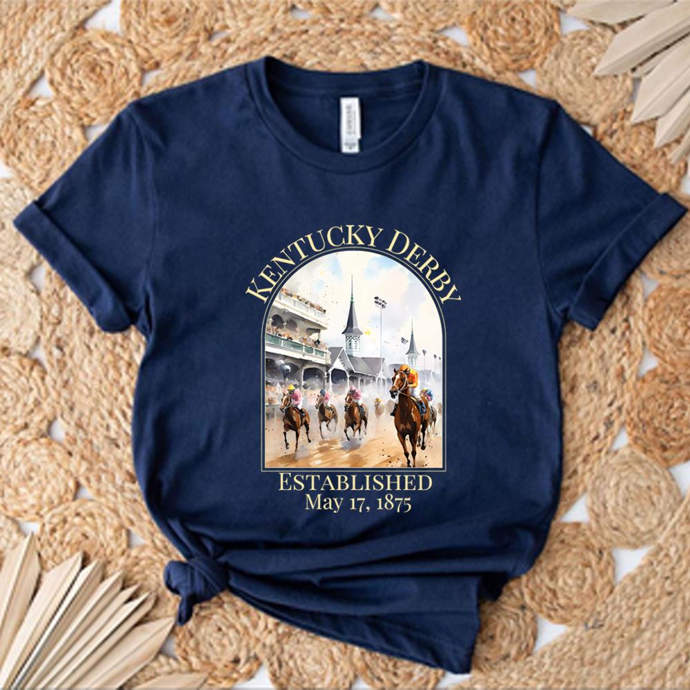 Kentucky Derby Race TShirt Horse Graphic Shirt Kentucky Derby Watercolor Tshirt Derby Party Tee Horse Race Top Horse Lover Gift