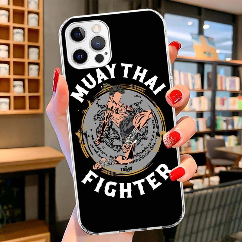 Muay Thai Fight Boxing Cover Phone Case For iPhone 16 17 Air 15 14 Pro Max 16E Phone Case 13 Mini 12 11 7 SE 8 Print Pattern Fit