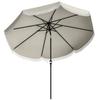 Round Garden Parasol 2.7x2.4 M with Crank, In Metal and Polyester, Light Grey