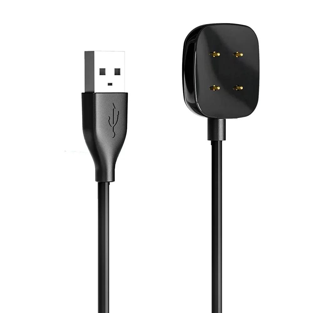 Charger Cable For Fitbit Fitbit Versa 3 4 Replacement 1m USB Charging Cable Cord Clip Dock For Sense 1 2 Smartwatch