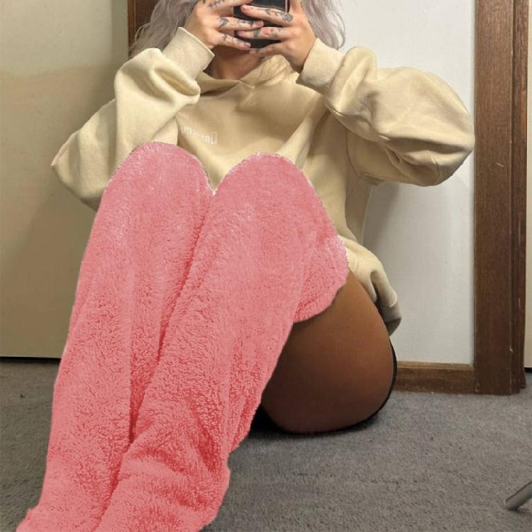 Womens Fuzzy Warm Thigh High Socks Over Knee High Furry Plush Slipper Stockings