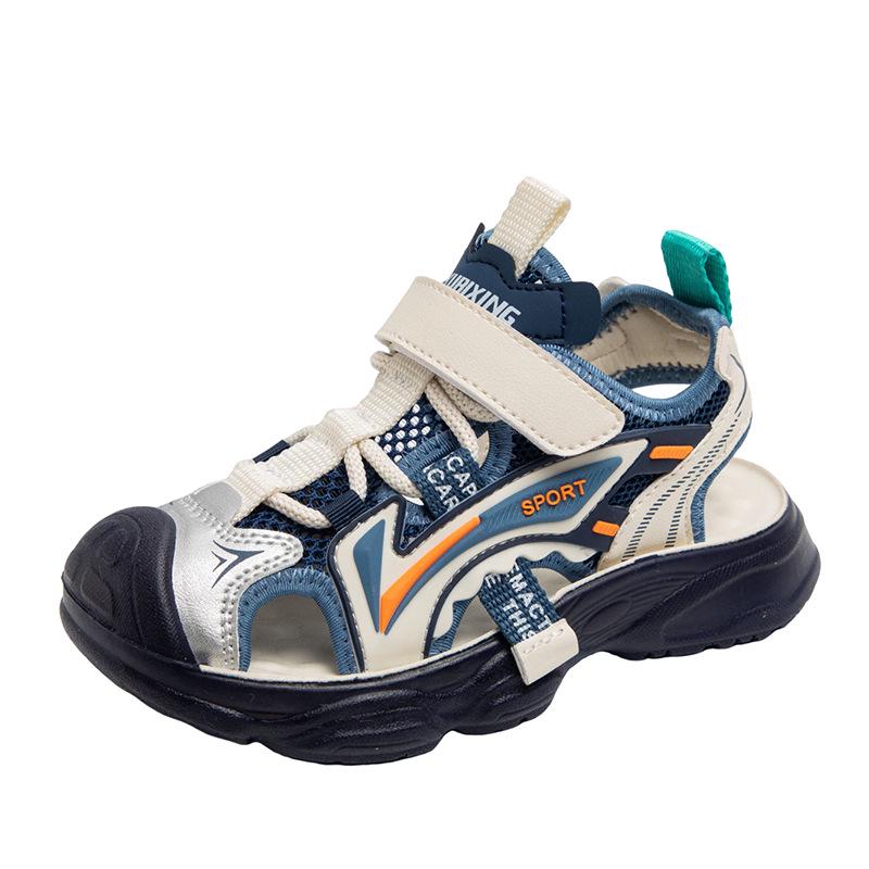 Kids' Non-slip Closed-toe Sports Sandals with Velcro - Soft Sole Beach Shoes for Boys & Girls, Toddlers To Big Kids