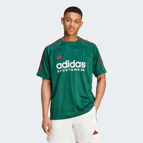 Adidas House of Tiro Nations Pack Tee Dark Green/Collegiate Burgundy/Cloud White Men Streetwear IY2053
