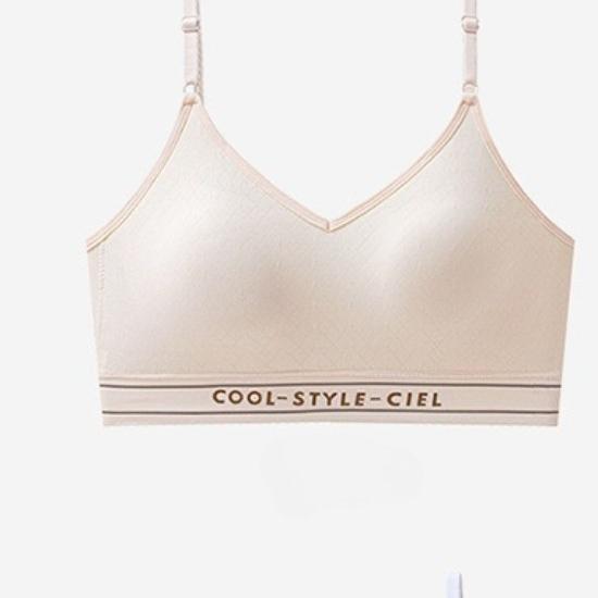 Puberty Teen Girls Seamless Tank Sports Bra, Anti-Exposure Breathable Wireless Training Bra for High School Students M