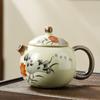 Ru kiln travel Xishi pot, one pot, four cups of teapot, teacup, high-end tea brewer, household ceramic teapot, tea set
