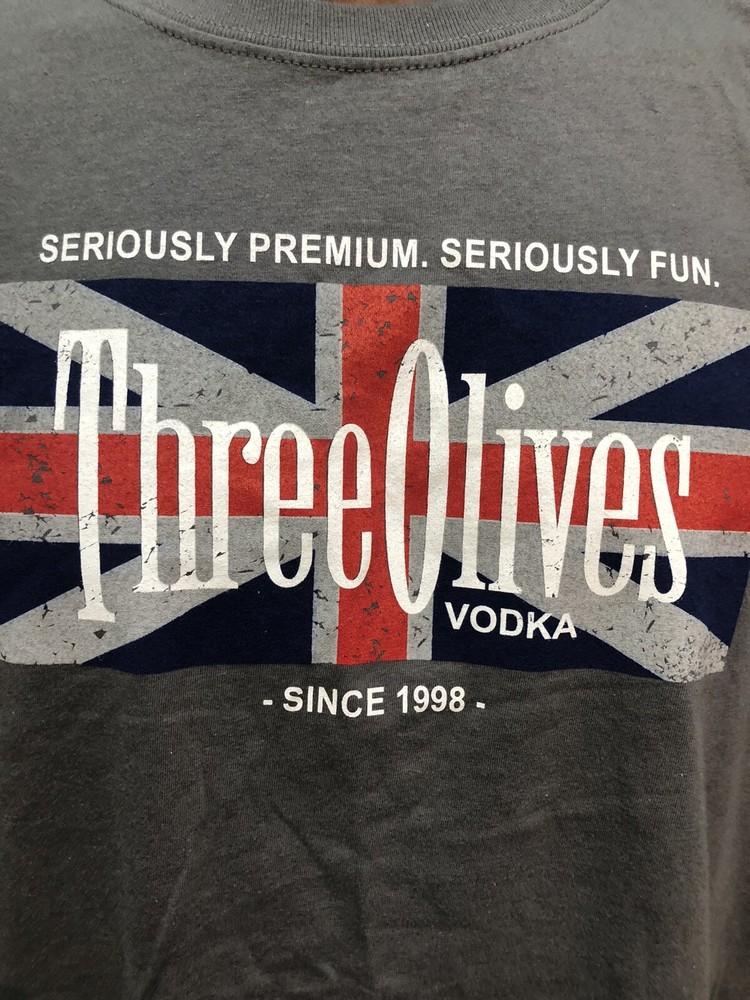 Футболка Three Olives Vodka Gray Extra Large Соединенное Королевство Proximo Spirits Унисекс XXXXL