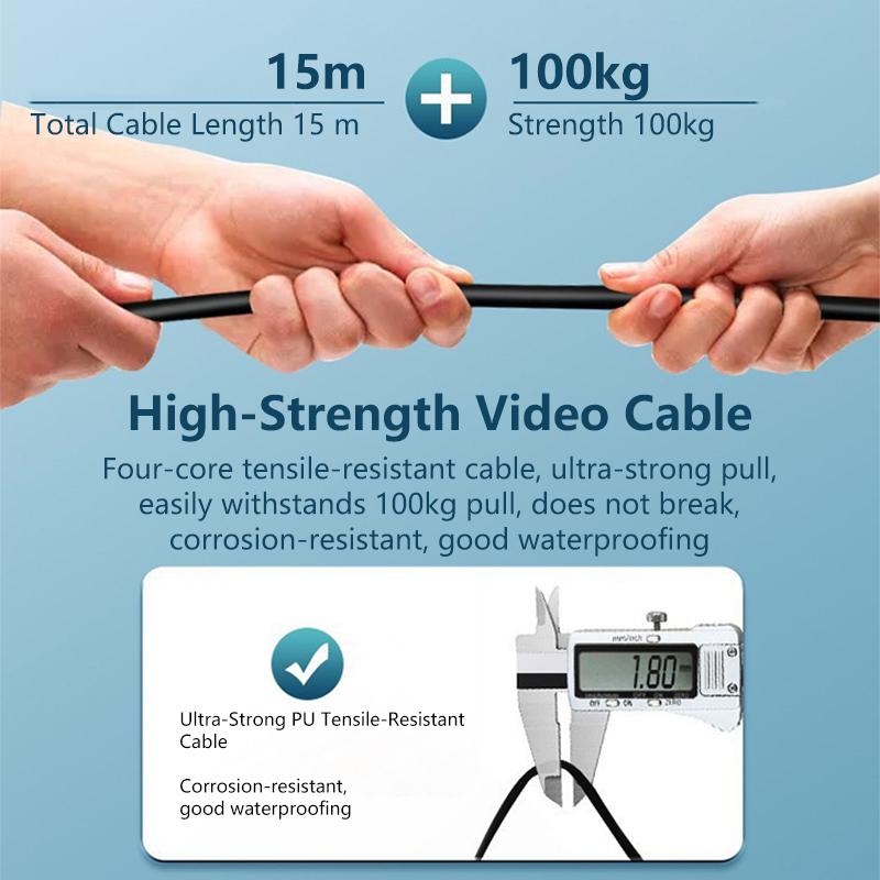 Underwater 4.3 Inch LCD Ice Finder Winter Fisherman Fishing Camera with Night Vision 15m Cable Black