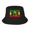 Sombrero de pescador tipo cubo con símbolo de paz Reggae ONE LOVE personalizado para unisex Mujeres Estampado Verano Viaje Playa Pesca al aire libre