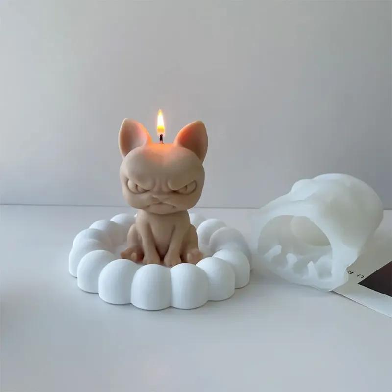 Animal Silicone Candle Mold DIY Anger Puppy Poodle Dog Labrador Retriever Gypsum Beeswax Mould Aromatherapy Candle Making Tool