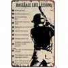 Vintage Baseball Player Metal Tin Sign Wall Decor, Retro Boy Room Gift, 8x6 Inch