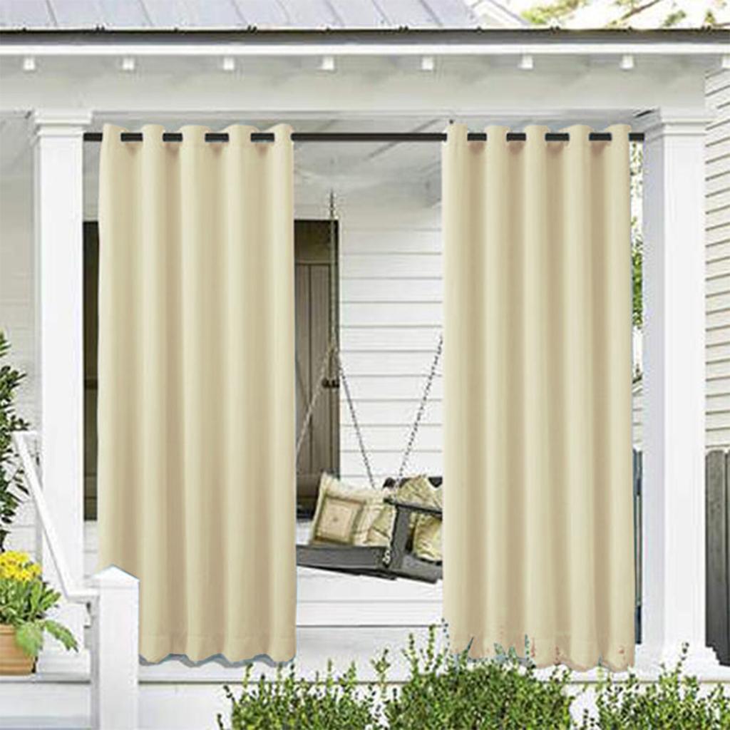 1/2/3/4 Outdoor Curtains for Patio Waterproof, Light Filtering Privacy Outside Curtains for Living Room, Gazebo, Porch, Pool