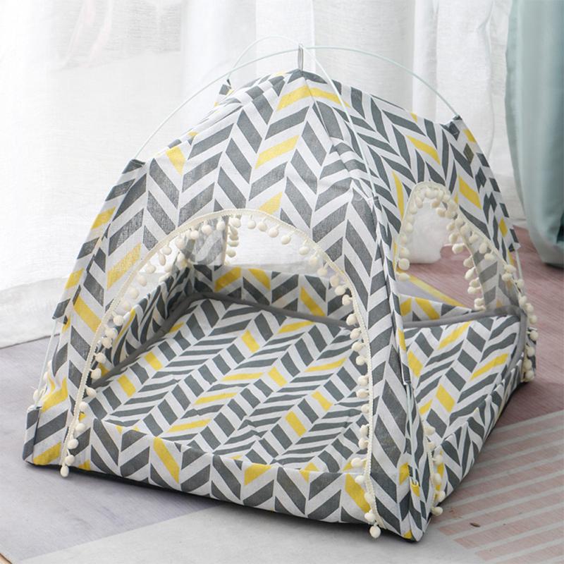 Haustier Mini-Zelt Spielgehege Abnehmbar Weich Atmungsaktiv Schlafhaus Versteckhaus Welpenzwinger