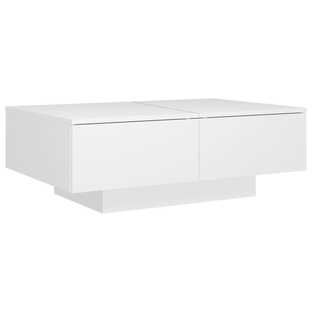 Vidaxl Coffee Table, White, 90X60X31 Cm, Wood-Based Material