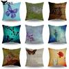 Retro Butterfly Pattern Pillowcase 45X45Cm Bedroom Living Room Sofa Print Decorative Cushion Cover