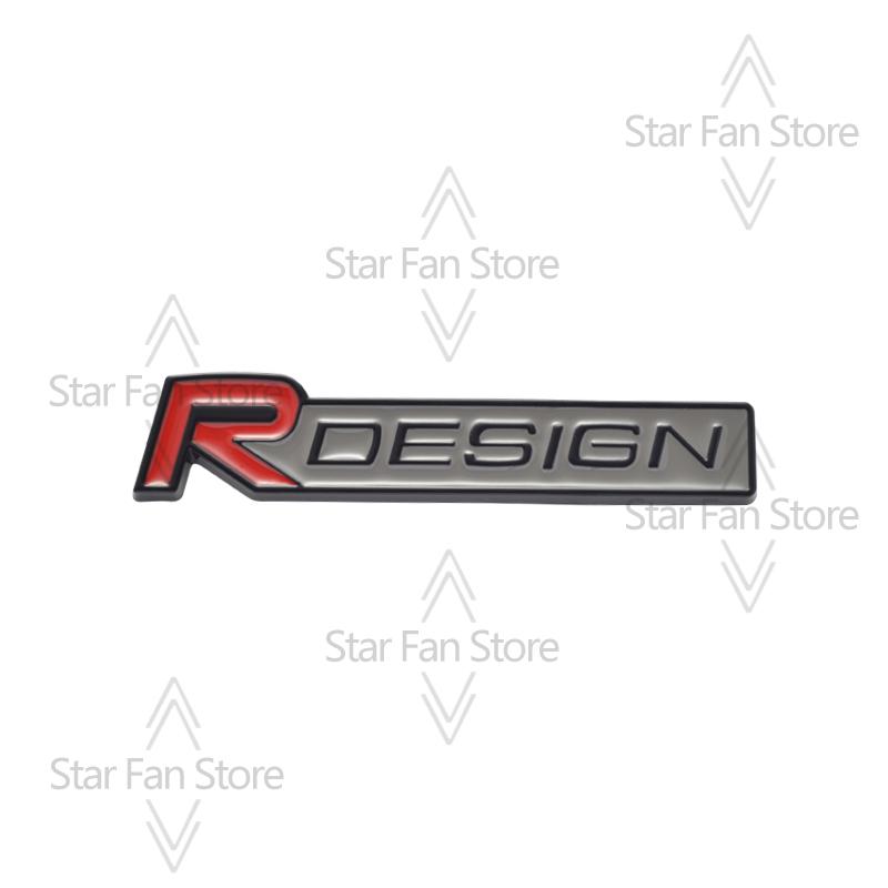 Metal R Design Grille Badge 3D Stickers Car Trunk Body Emblem Decal Car Styling For Volvo S40 S60 S80 V60 XC40 XC60 XC90 V40 AWD