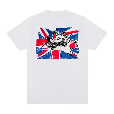 Sex Pistols "Anarchy In the U.K." Union Jack Punk T-Shirt, Unisex British Punk Rock Fan Streetwear Tee, 100% Cotton Casual Short Sleeve Top