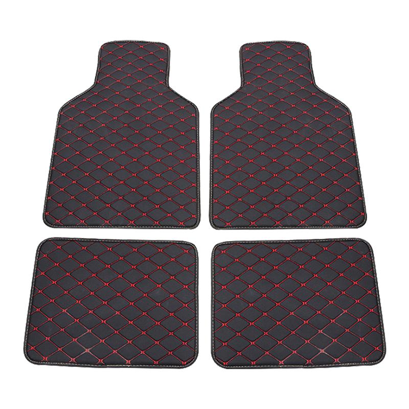 4pcs Universal Leather Car Floor Mats Car-Styling Car  Right Rudder Carpet Floor Accessories Waterproof Foot Pad