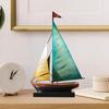 Iron Boat Statue Metal Sculpture Gift Home Decor Ship Model Sailboat Figurine for Festival Christmas