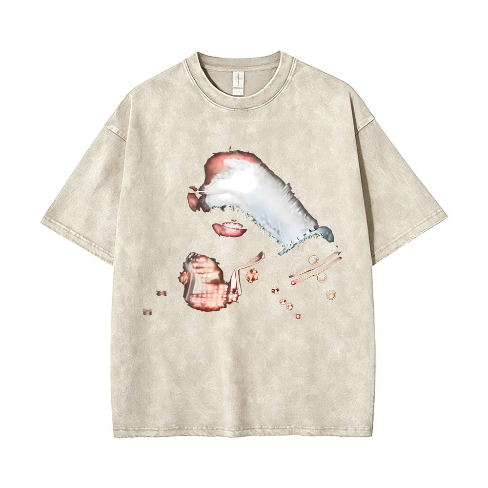 T-shirt Grafica Album ICEMAN Rapper Drake Vintage Lavato Uomo Donna Moda Hip Hop Oversize T-shirt Maschile Casual T-shirt in Cotone
