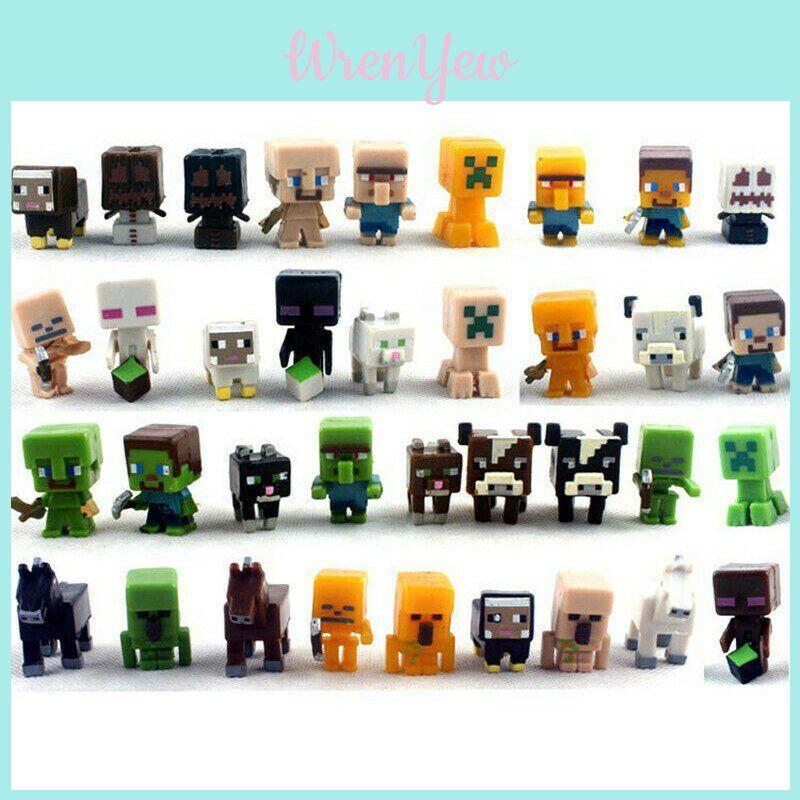 Minecraft 36-pack Mini Action Figures Set For Kids Steve Creeper Skeletons And More!