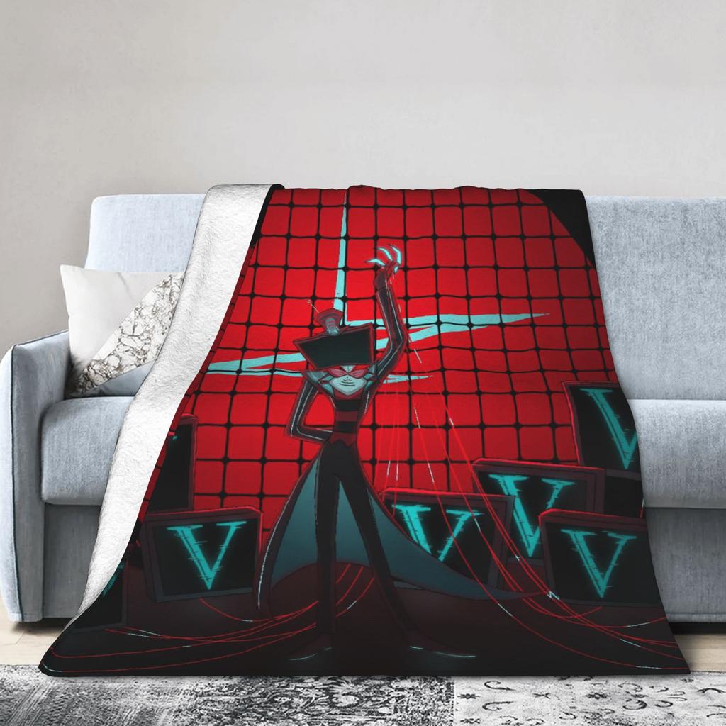 Cartoon Hazbins Hotels Vox Blanket Flannel Printed Multi-function Super Warm Throw Blanket for Bedding Car Rug Piece