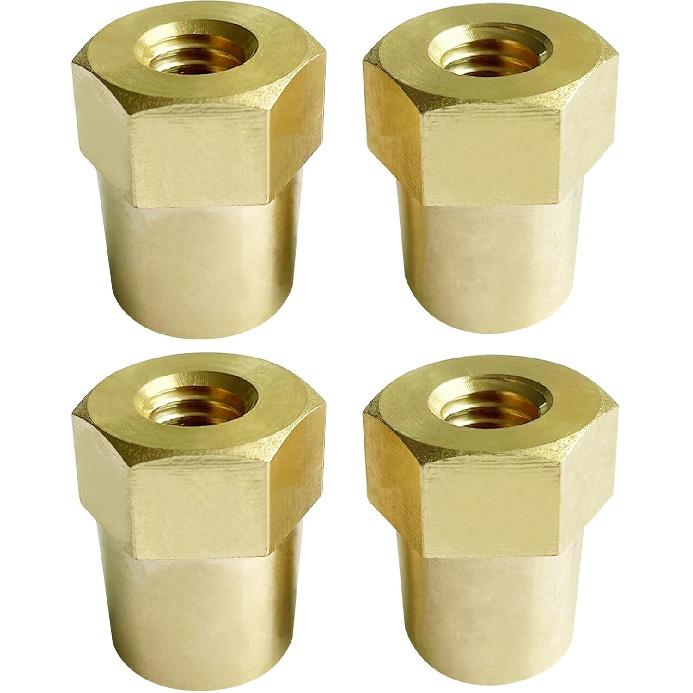 Ampper 3/8"-16 Thread Female Brass Battery Terminal Post Adapter Battery Charging Post Terminals for 3/8" Stud Extension, Pack of 4
