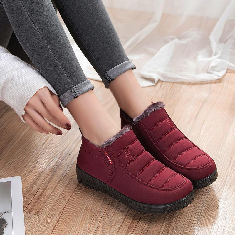 Flat Fashion Warm Plush Velvet Cotton Winter Short Snow Boot