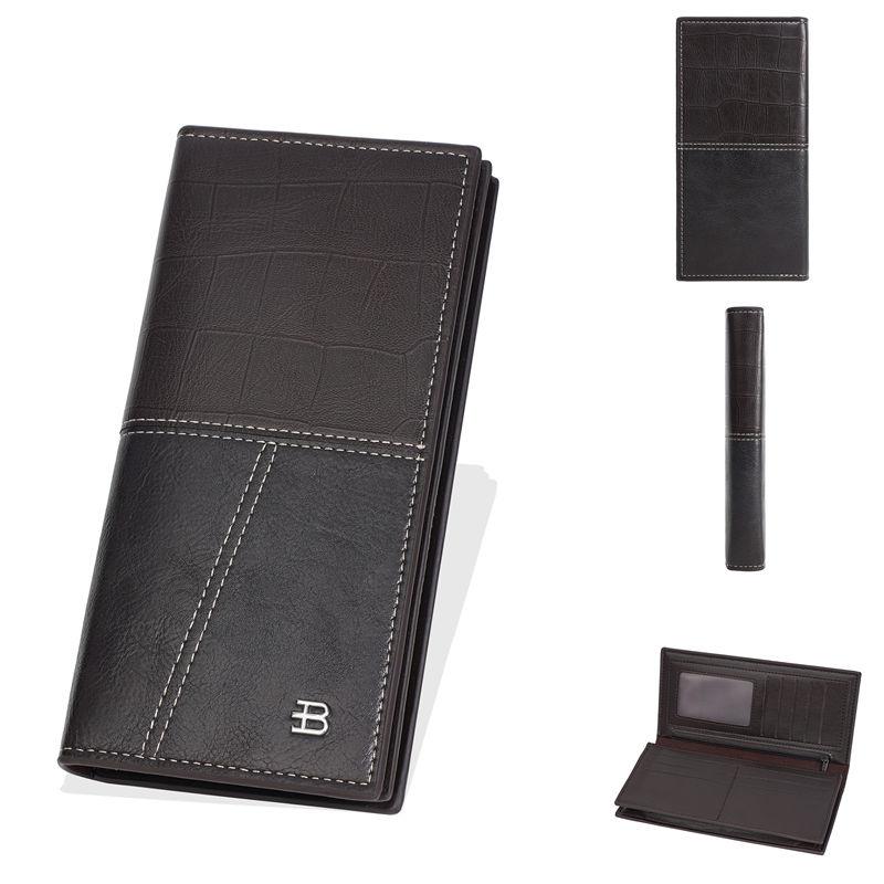 Baellerry RFID Anti Theft Protection Card Holder for Men Vintage Design Long Wallets Business Zipper Money Pack Purse