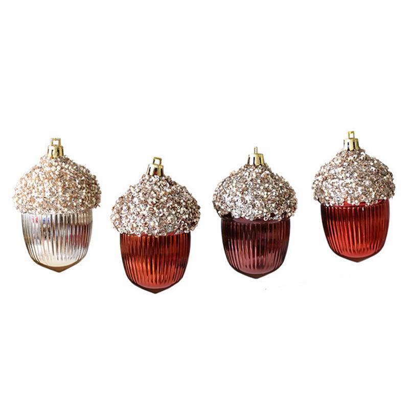 Christmas Christmas Decorations Shining Christmas Tree Decorations Christmas Atmosphere Candy Shape Christmas Ornaments 4PCS/Set