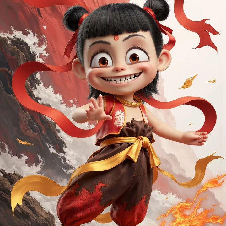 

Ne Zha: Birth of the Demon Child Jigsaw Puzzle & Frame - Educational Display Stand, Birthday Gift for Girls