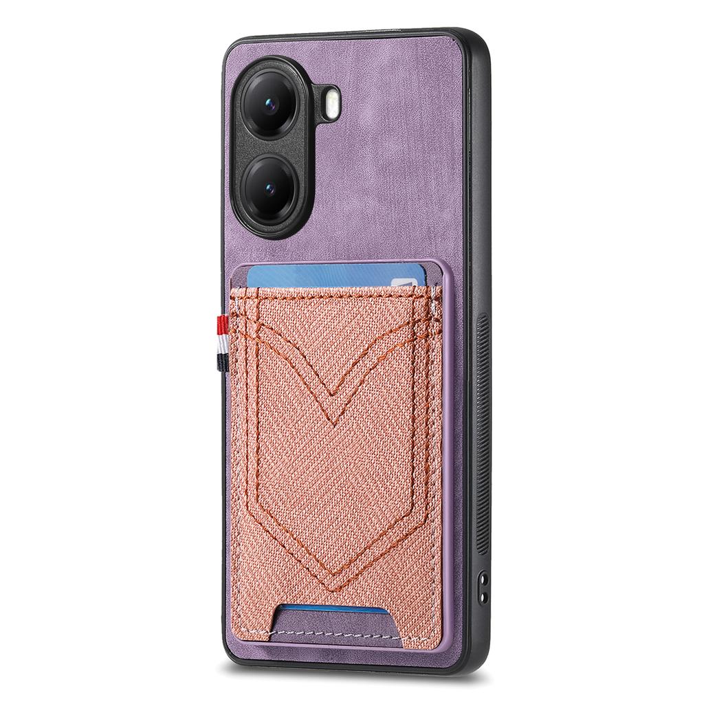 For Xiaomi Poco X7 Pro 5G/Xiaomi Redmi Turbo 4 5G Phone Case Retro Jean Cloth Texture Leather Back Cover with Card Holder
