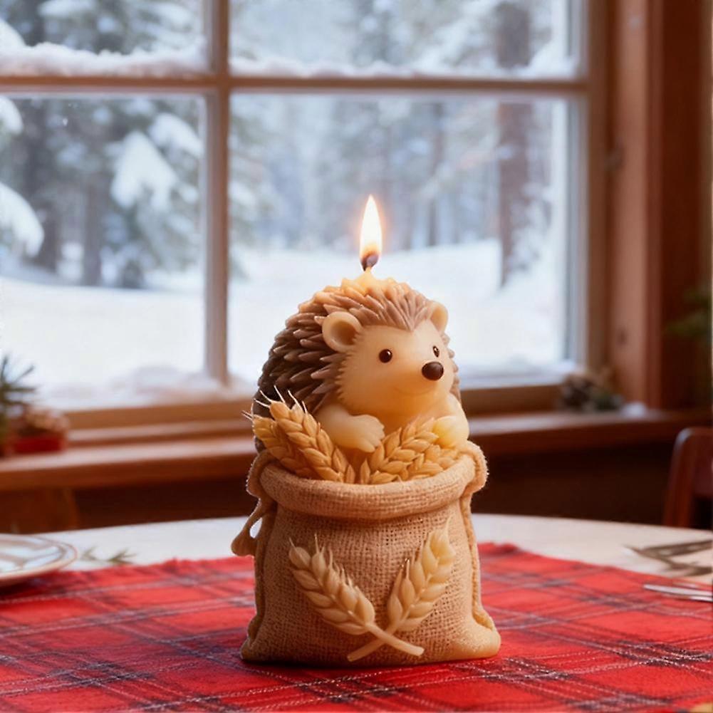 Christmas Hedgehog Wheat Bag Aromatherapy Candle Silicone Mold DIY Hedgehog Handmade Soap Aroma Stone Ornament